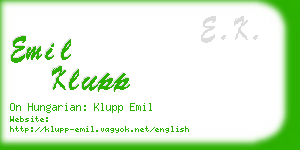 emil klupp business card